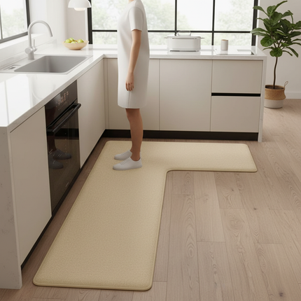 Tapis Cuisine L beige antidérapant