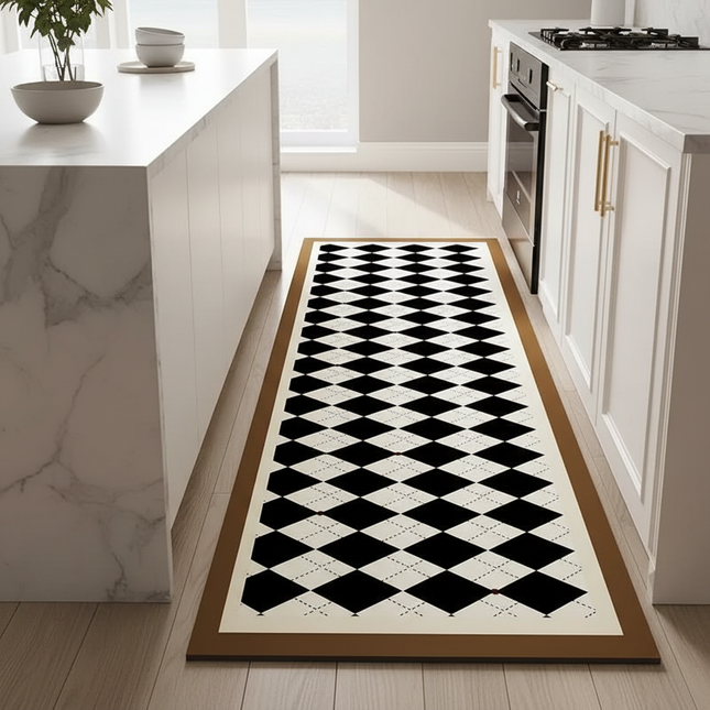 Plaid Kitchen Long Carpet Anti Oil And Anti Slip Quick Dry Floor Mat, Easy to Clean Carpet, Anti Fouling Foot mat, Kitchen Floor