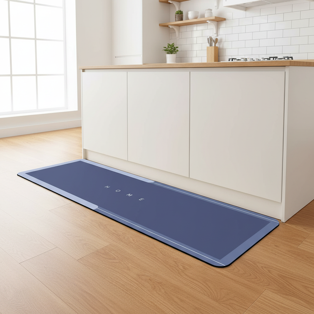 Tapis Cuisine bleu marine moderne antidérapant