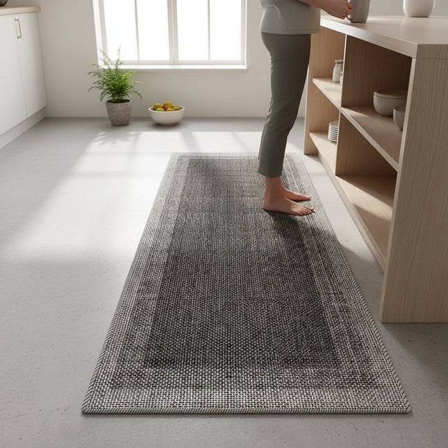 Tapis Cuisine Gris chiné long antidérapant