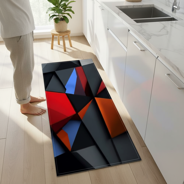 Tapis Cuisine géométrique 3D antidérapant