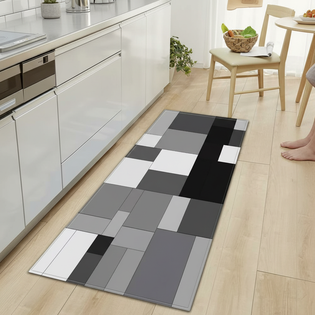 Tapis Cuisine design géométrique antidérapant contemporain