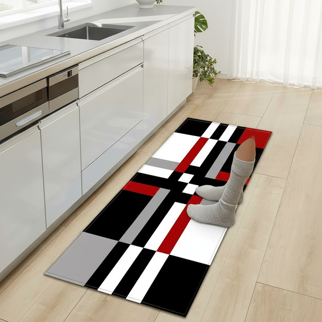 Tapis Cuisine géométrique moderne antidérapant tendance