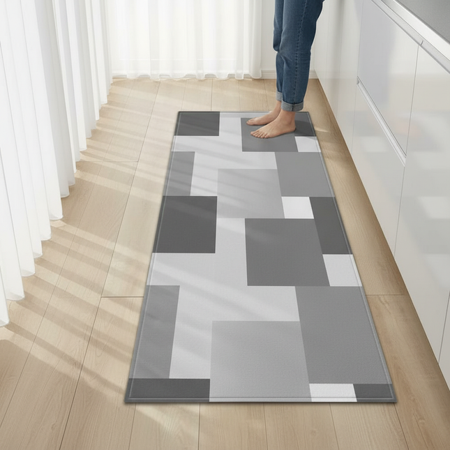 Plaid Kitchen Mat Home Living Room Balcony Bedroom Floor Decoration 3D Carpet House Hallway Entrance Door Bath Non-Slip Foot Rug