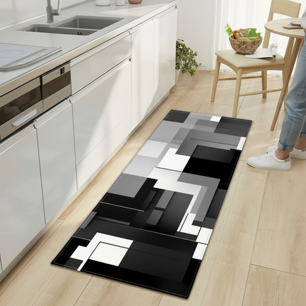 Tapis Cuisine géométrique moderne antidérapant intemporel