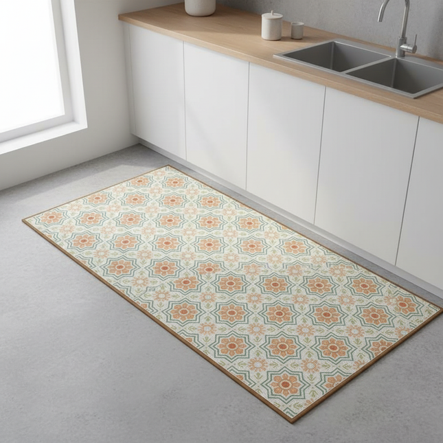 Tapis Cuisine motif mosaïque lavable