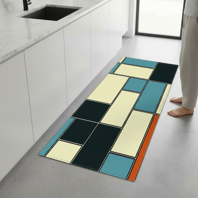 Plaid Kitchen Mat Home Living Room Balcony Bedroom Floor Decoration 3D Carpet House Hallway Entrance Door Bath Non-Slip Foot Rug