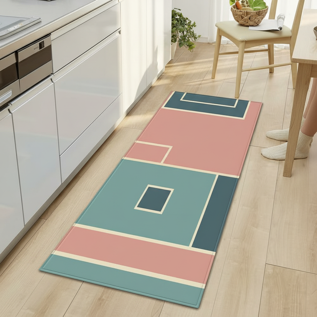 Plaid Kitchen Mat Home Living Room Balcony Bedroom Floor Decoration 3D Carpet House Hallway Entrance Door Bath Non-Slip Foot Rug