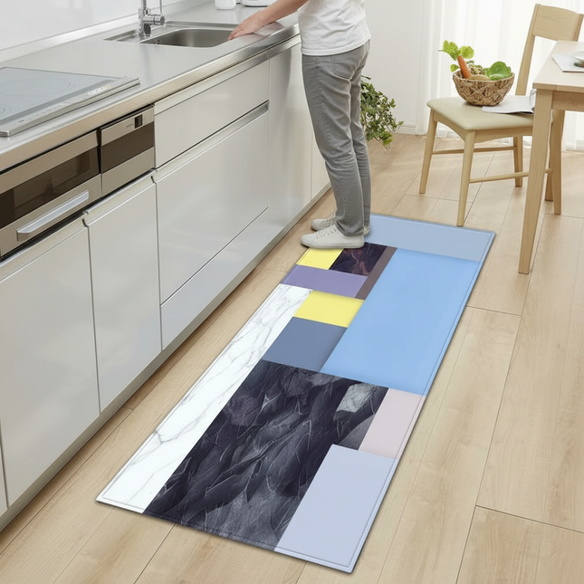 Plaid Kitchen Mat Home Living Room Balcony Bedroom Floor Decoration 3D Carpet House Hallway Entrance Door Bath Non-Slip Foot Rug