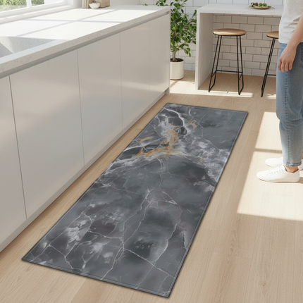 Tapis Cuisine Marbre gris moderne