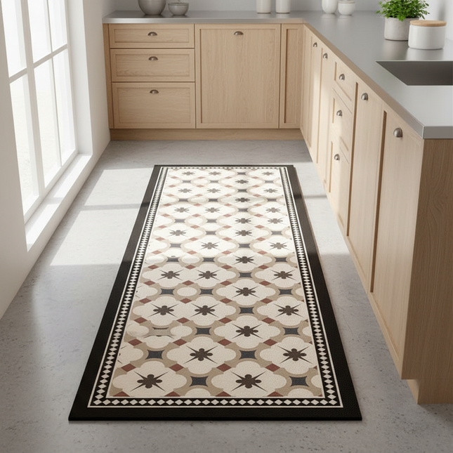 Tapis Cuisine géométrique rétro antidérapant