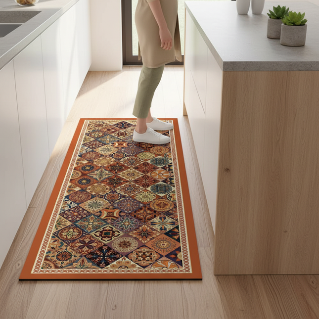 VIKAMA American retro kitchen mat Absorbent Algae Mud Sink Mat, Non-Slip Anti-Fatigue Rug, Quick Dry Kitchen Barrier, Mold-Proof