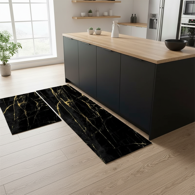 Marble Pattern Kitchen Floor Mats Non-Slip Doormat for Home Decorative Entrance Rug Modern Simple Style Washable Alfombra Rugs