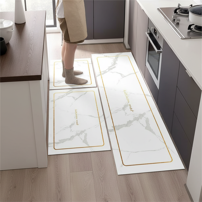 Marble Pattern Kitchen Floor Mats Non-Slip Doormat for Home Decorative Entrance Rug Modern Simple Style Washable Alfombra Rugs