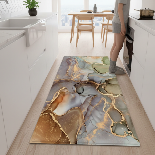 Marble Kitchen Rug Hallway Entrance Doormat Home Living Room Children Bedroom Floor Decor Carpet Bathroom Door Non-Slip Foot Mat