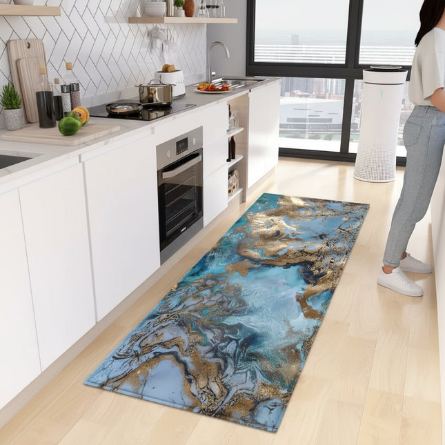 Marble Kitchen Rug Hallway Entrance Doormat Home Living Room Children Bedroom Floor Decor Carpet Bathroom Door Non-Slip Foot Mat