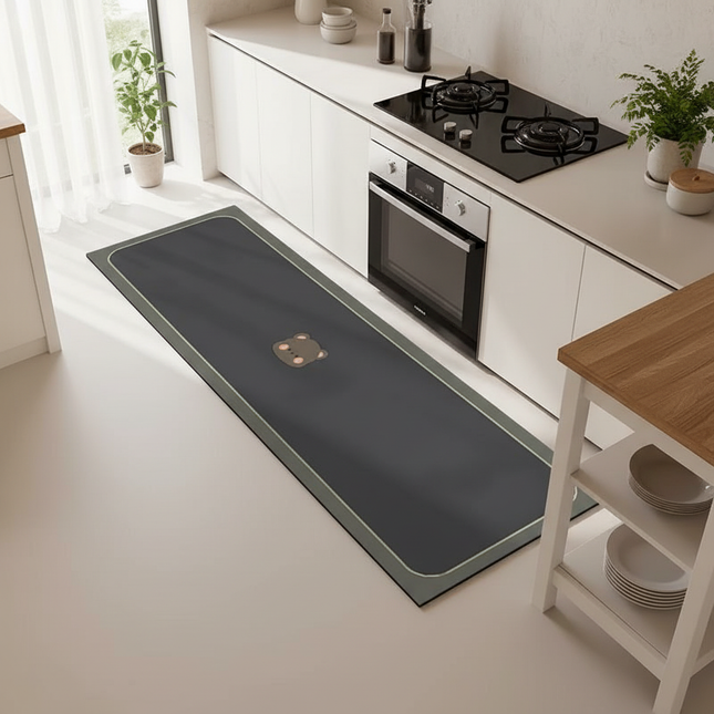 Diatom mud solid color kitchen floor mat can be cut oil-proof and non-slip absorbent floor mat long door floor mat carpet