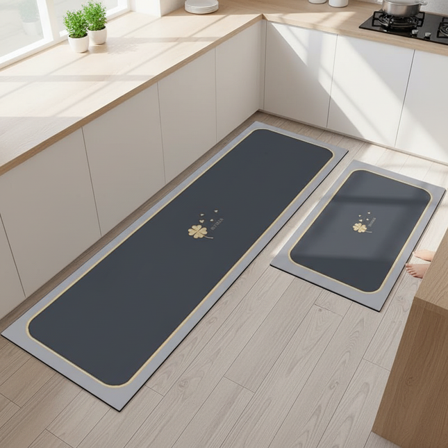 Tapis Cuisine gris foncé élégant antidérapant