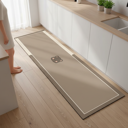 Tapis Cuisine Taupe Ours Absorbant