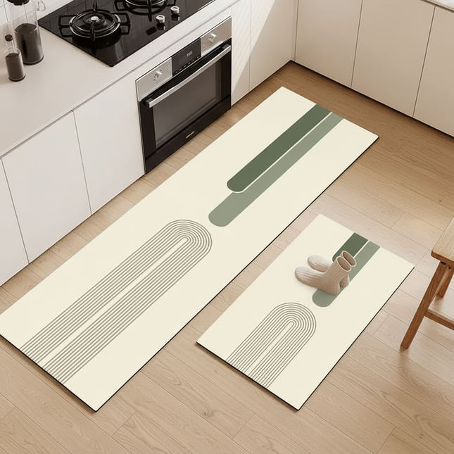 Diatom mud solid color kitchen floor mat can be cut oil-proof and non-slip absorbent floor mat long door floor mat carpet