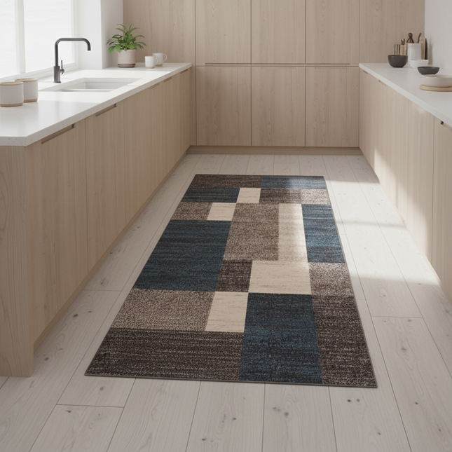 VIKAMA Simple Geometric Kitchen Floor Mats Living Room Floor Carpet Entrance Door Mat Hallway Door Non-Slip Foot Mats Home Decor