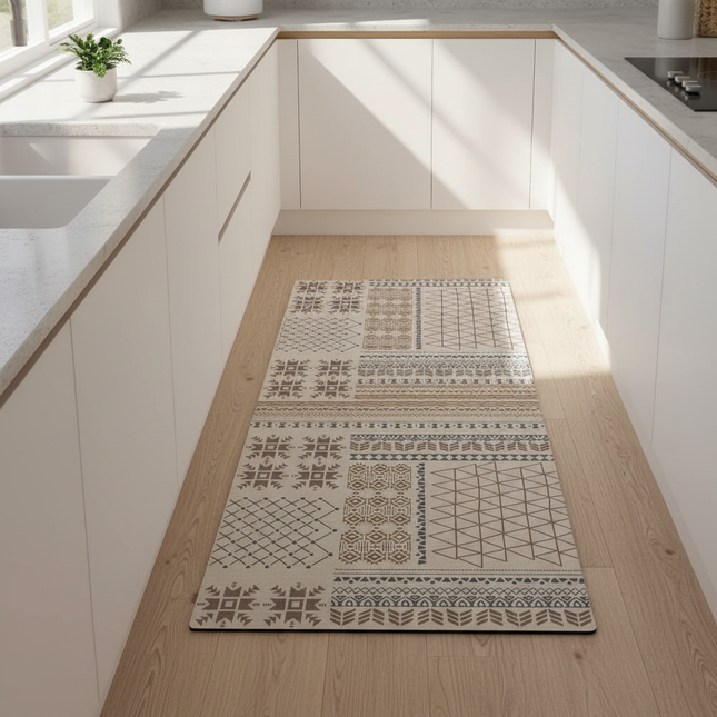 Tapis Cuisine Patchwork Géométrique Antidérapant