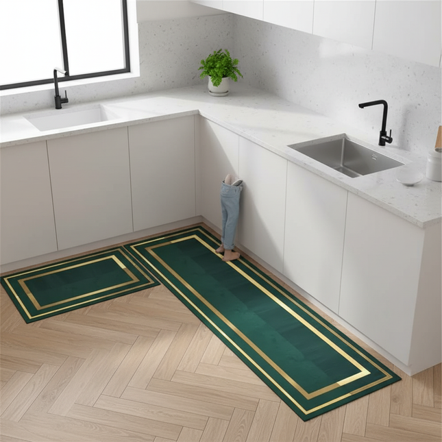 Kitchen Mat Bathroom Carpet Floor Mat Washable Anti Slip Entrance DoorMat Bedroom Living Room Long Bedside Area Hallway Soft Rug