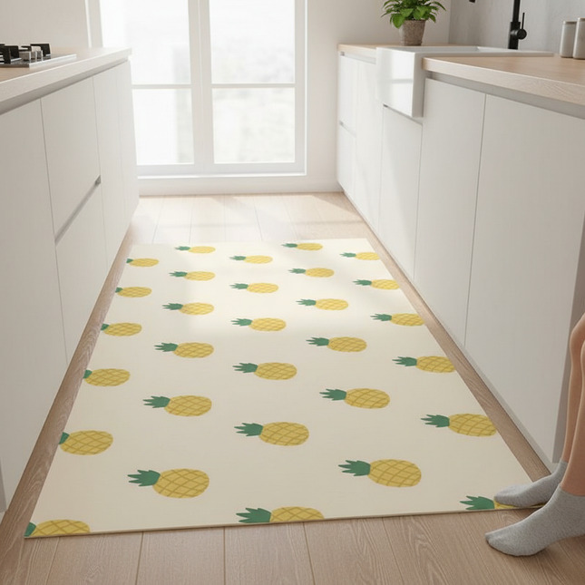 Kitchen Rug Cute Cartoon Style Carpet Waterproof Oil-proof Floor Mat Pvc Leather Non-slip Mats Large Area Home Decoration Rugs