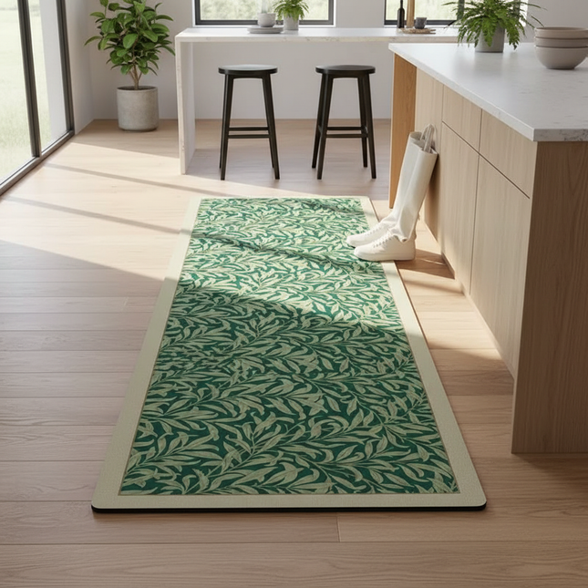 Kitchen Floor Mat Leather Pvc Carpet Waterproof Oil-proof Foot Mats Home Decoration Flower Floral Rug Кухонный Ковер 주방바닥매트