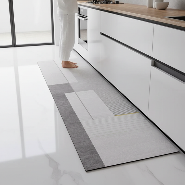 Rug for Kitchen Floor Mat Runner Long Carpet PVC Waterproof Leather Foot Mats Anti-slip Carpets Gray Home Decor Rugs 주방 카펫