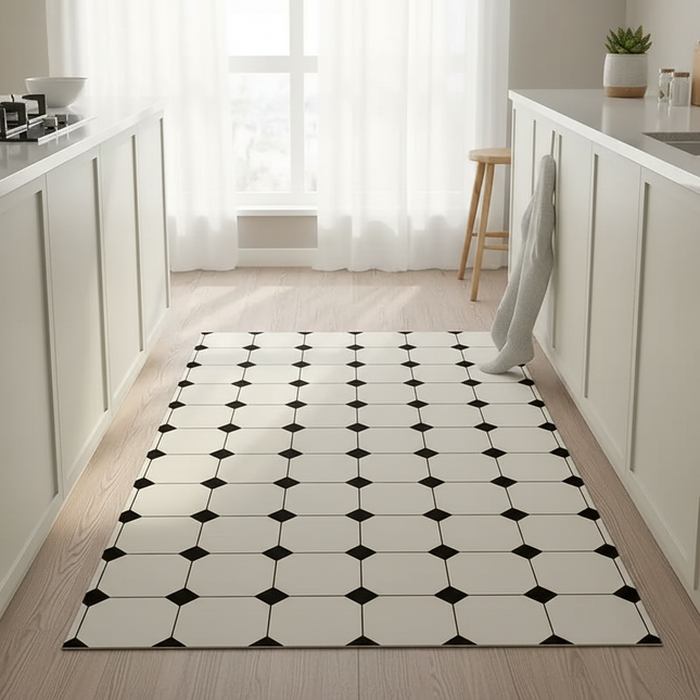 Minimalist Kitchen Floor Mat Anti-fouling Oil-proof Scrubbable PVC Waterproof Carpet Balcony Sturdy Non-slip Rug Ковер Tapis 러그