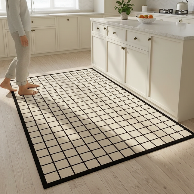 Minimalist Kitchen Floor Mat Anti-fouling Oil-proof Scrubbable PVC Waterproof Carpet Balcony Sturdy Non-slip Rug Ковер Tapis 러그