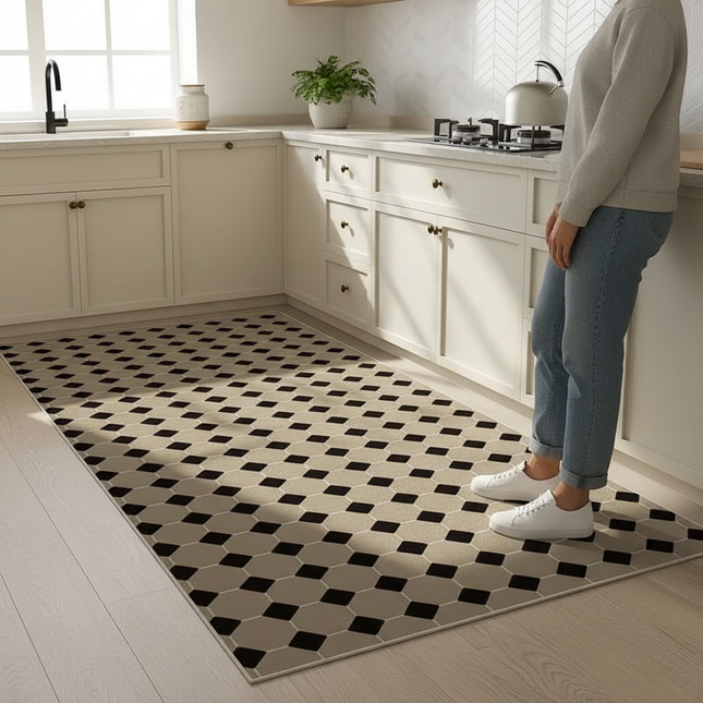 Minimalist Kitchen Floor Mat Anti-fouling Oil-proof Scrubbable PVC Waterproof Carpet Balcony Sturdy Non-slip Rug Ковер Tapis 러그