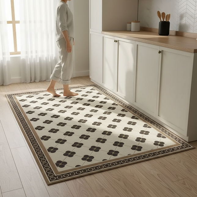 Minimalist Kitchen Floor Mat Anti-fouling Oil-proof Scrubbable PVC Waterproof Carpet Balcony Sturdy Non-slip Rug Ковер Tapis 러그