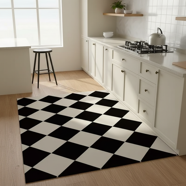Tapis Cuisine damier antidérapant