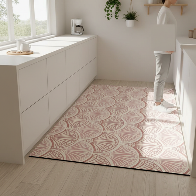Carpet for Kitchen Pvc Floor Mat Large Size Waterproof Non-slip Carpets Leather Anti-oil Foot Mats Retro Home Decoration Rug