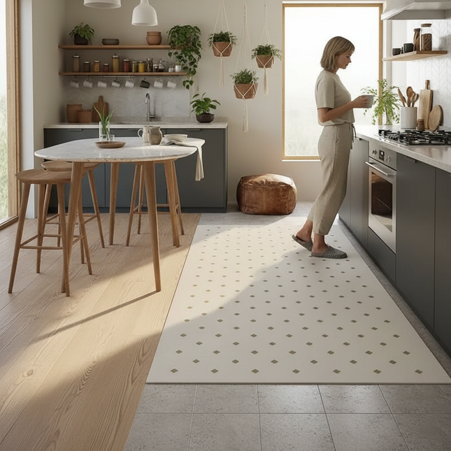 Minimalist Kitchen Floor Mat Anti-fouling Oil-proof Scrubbable PVC Waterproof Carpet Balcony Sturdy Non-slip Rug Ковер Tapis 러그