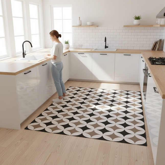Minimalist Kitchen Floor Mat Anti-fouling Oil-proof Scrubbable PVC Waterproof Carpet Balcony Sturdy Non-slip Rug Ковер Tapis 러그