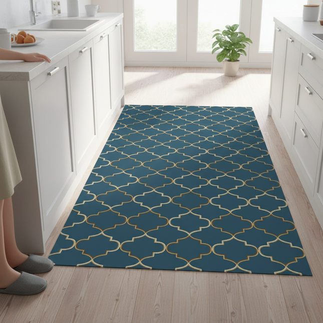 Modern Kitchen Pvc Leather Floor Mat Home Heat Resistant Oil-proof Rugs Large Area Rug Non-slip Washable Carpets for Living Room
