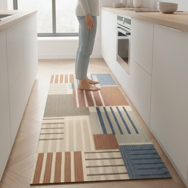 Tapis Cuisine patchwork multicolore antidérapant vivant