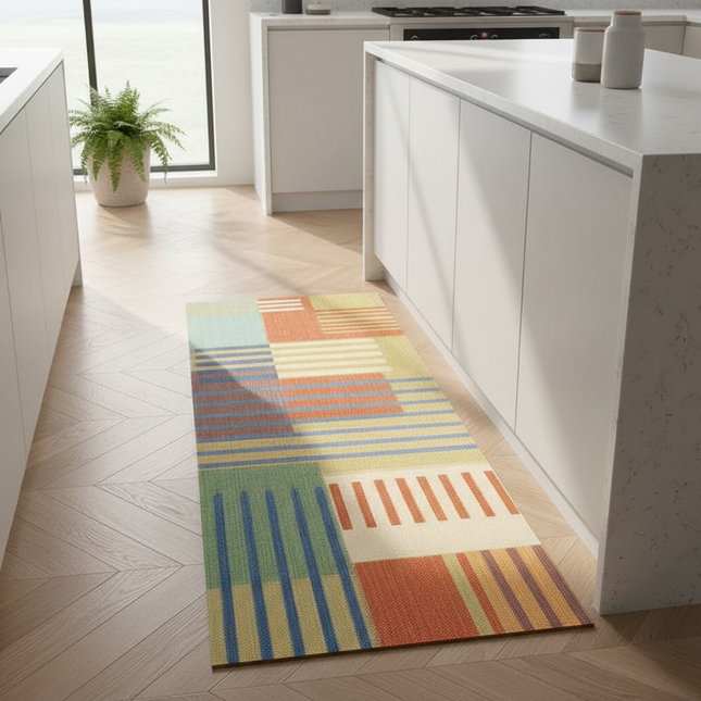 Kitchen Floor Mat Waterproof Oil-proof PVC Leather Carpet Non-slip Vintage Nordic Rug 주방매트 Коврик Для Кухни Alfombras De Cocina