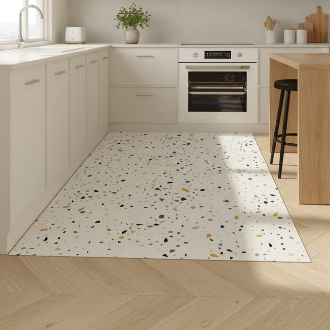 Tapis Cuisine motif terrazzo antidérapant