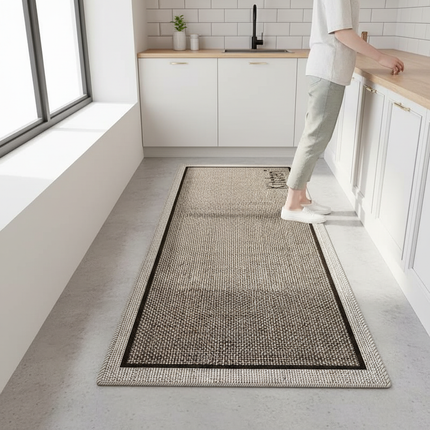 Tapis Cuisine bicolore tressé antidérapant