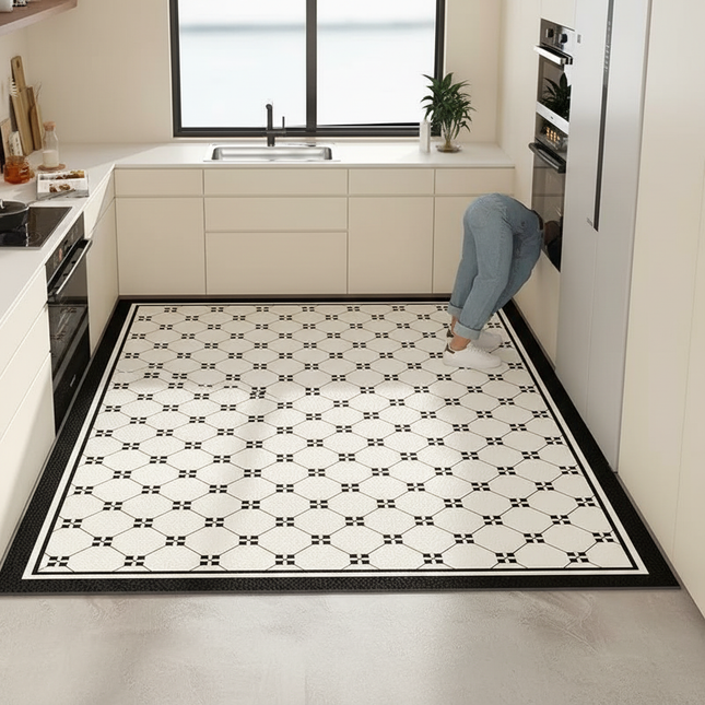 American Style Leather Kitchen Floor Mats Bathroom Non-slip Large Area Rugs Home Decoraction Waterproof and Oil Proof Carpets