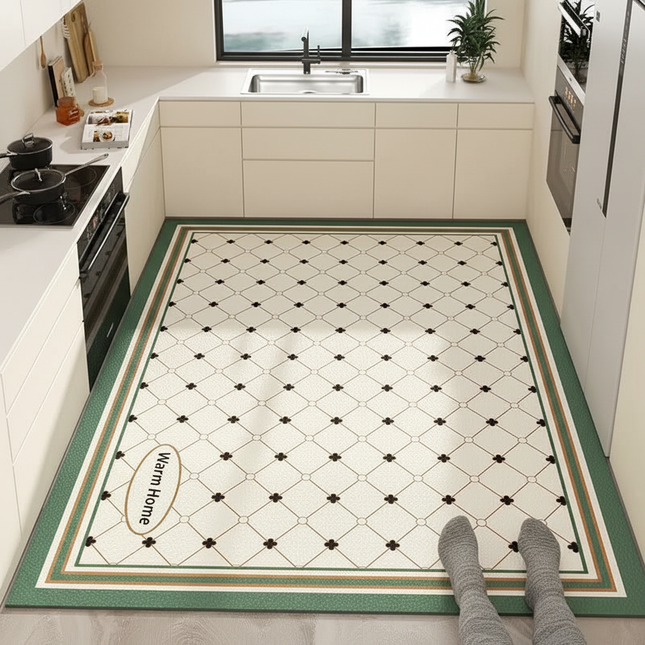 American Style Leather Kitchen Floor Mats Bathroom Non-slip Large Area Rugs Home Decoraction Waterproof and Oil Proof Carpets