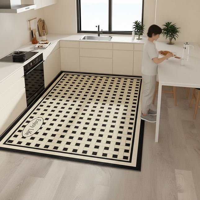 American Style Leather Kitchen Floor Mats Bathroom Non-slip Large Area Rugs Home Decoraction Waterproof and Oil Proof Carpets