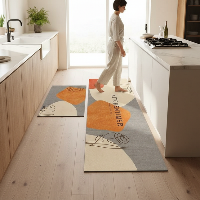 Kitchen Floor Mat Pvc Waterproof Oil-proof Carpet Mats Long Home Decoration Leather Rug Non-slip Custom 주방 카펫 Alfombra Cocina