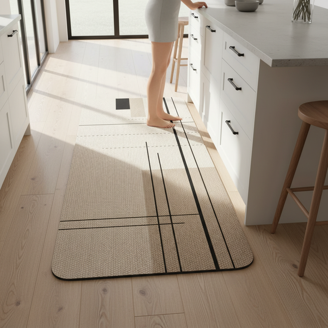 Tapis Cuisine moderne beige antidérapant