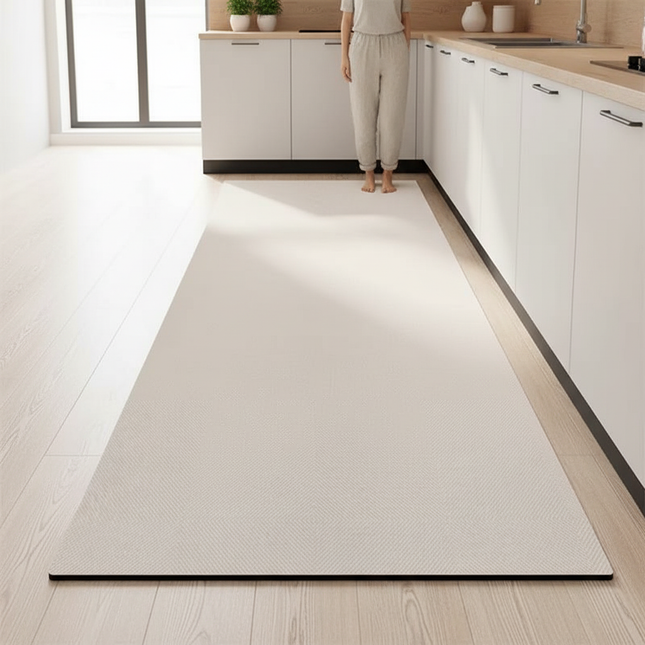 Tapis Cuisine beige long antidérapant