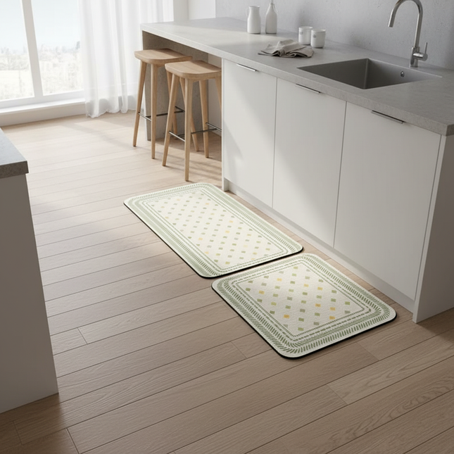 Kitchen Floor Mat, Soft Diatom Mud Absorbent Carpet, Minimalist Style, Beige, Long Strip Foot Mats, Home Decoration Non-slip Rug